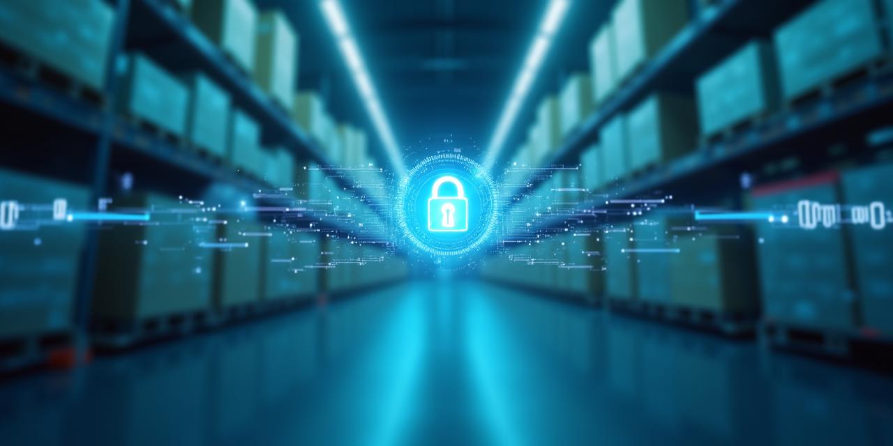 Digital security and logistics data concept